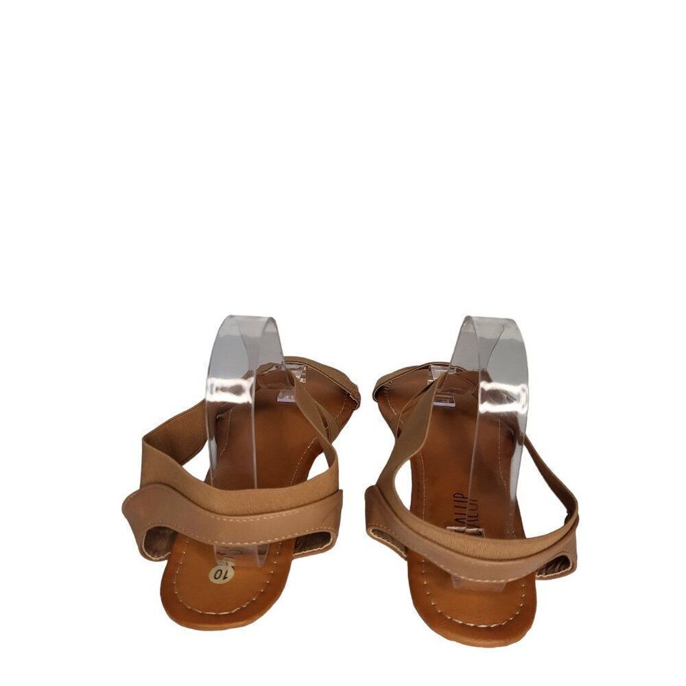 Sandalup Slingback Sandals Women Sz 10‎ Brown Adjustable Strap Flat Boho Summer - Picture 4 of 8